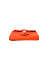 Ralph Lauren Ricky orange leather card zip wallet