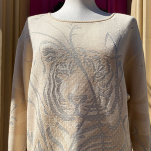 Escada beige tiger sweater size Medium