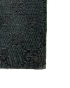 Gucci black signature cloth leather wallet