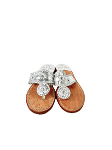 Jack Rogers silver leather flip flops size 6 NEW